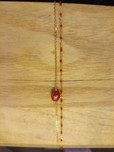 Charger l&#39;image dans la galerie, Bracelet double chaîne réglable acier inoxydable doré  et pierre naturelle
