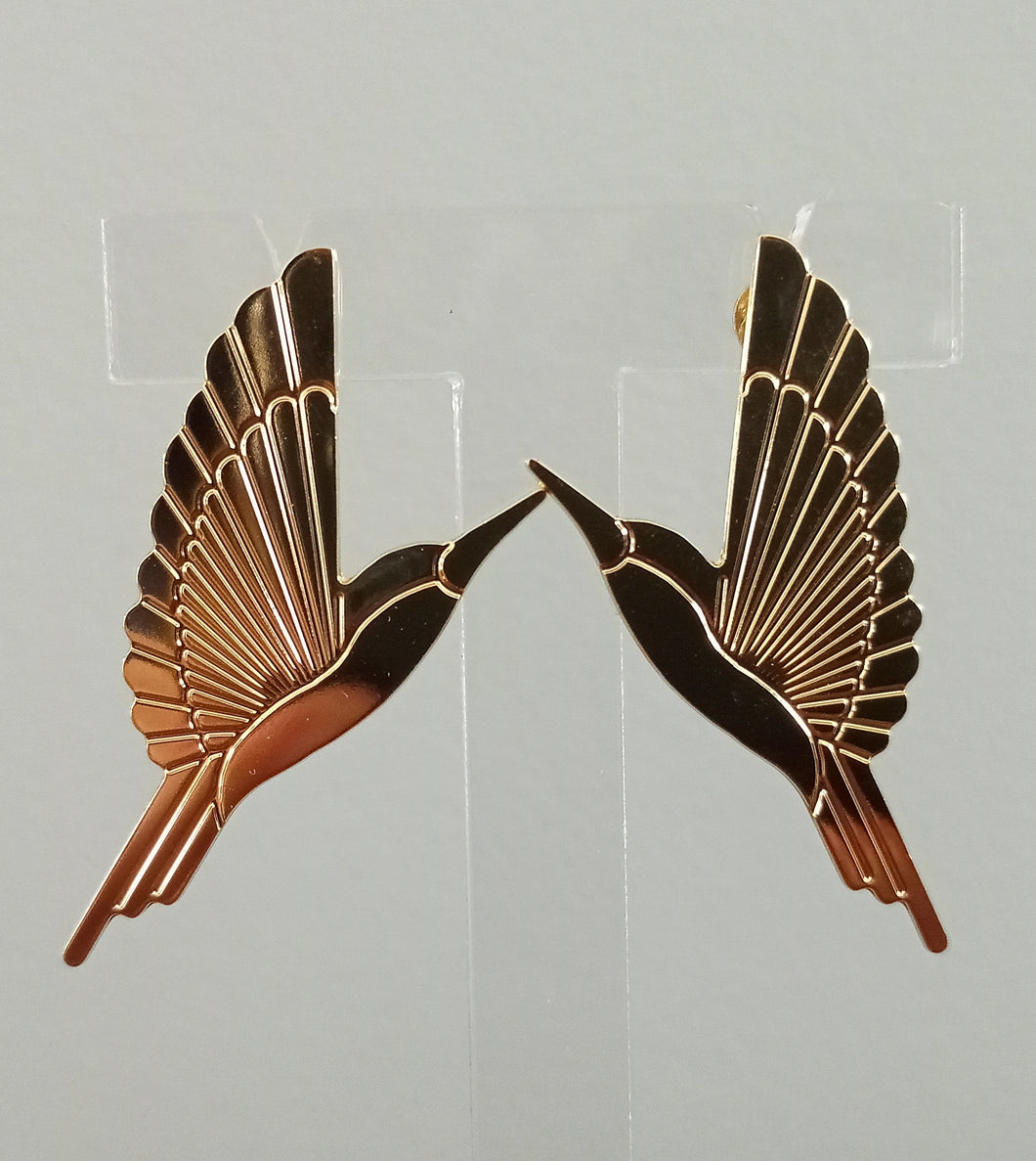 Boucles d'oreilles colibris en laiton doré