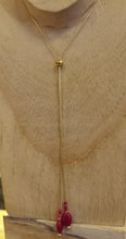 Load image into Gallery viewer, Collier chaîne cravate en acier inoxydable doré et pierre

