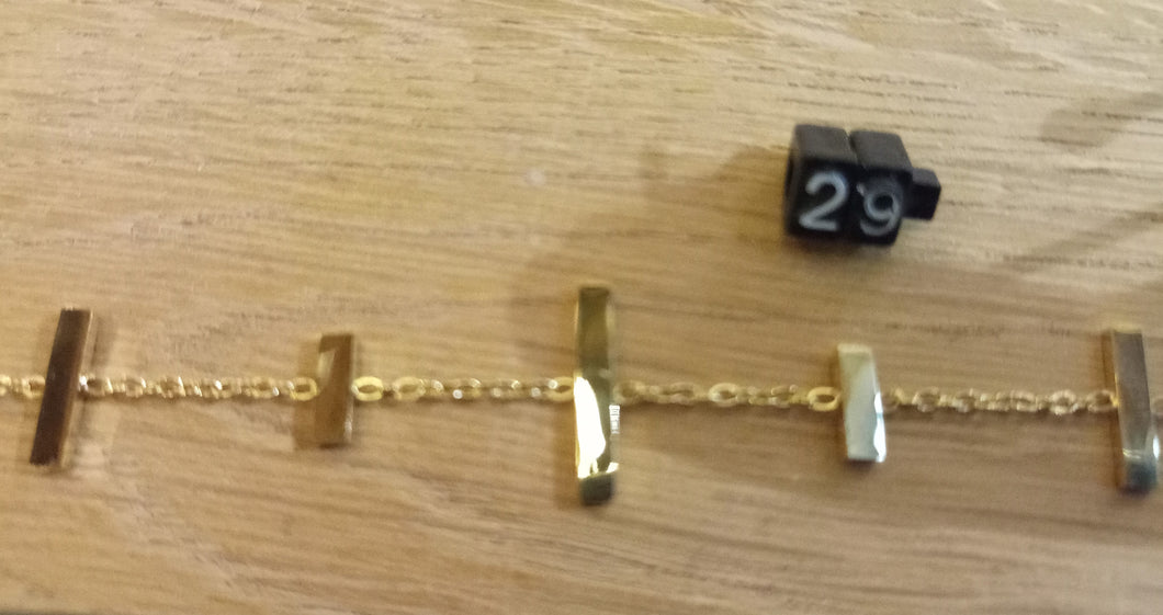 Bracelet chaîne réglable acier inoxydable doré barrettes