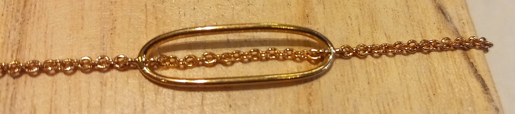Bracelet chaîne réglable plaqué or