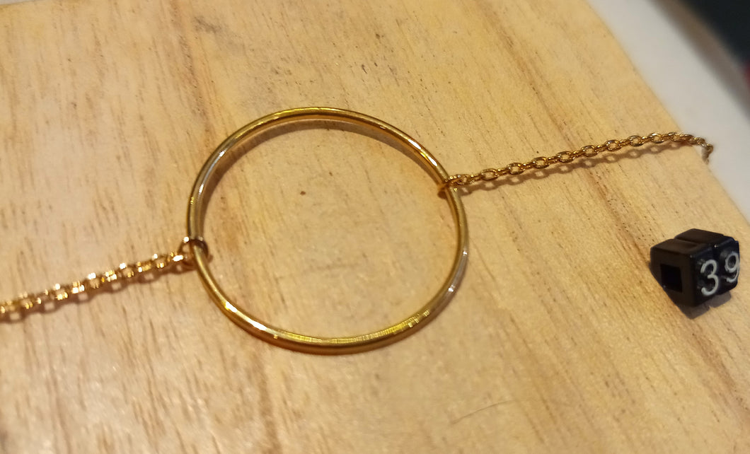 Bracelet chaîne réglable plaqué or cercle