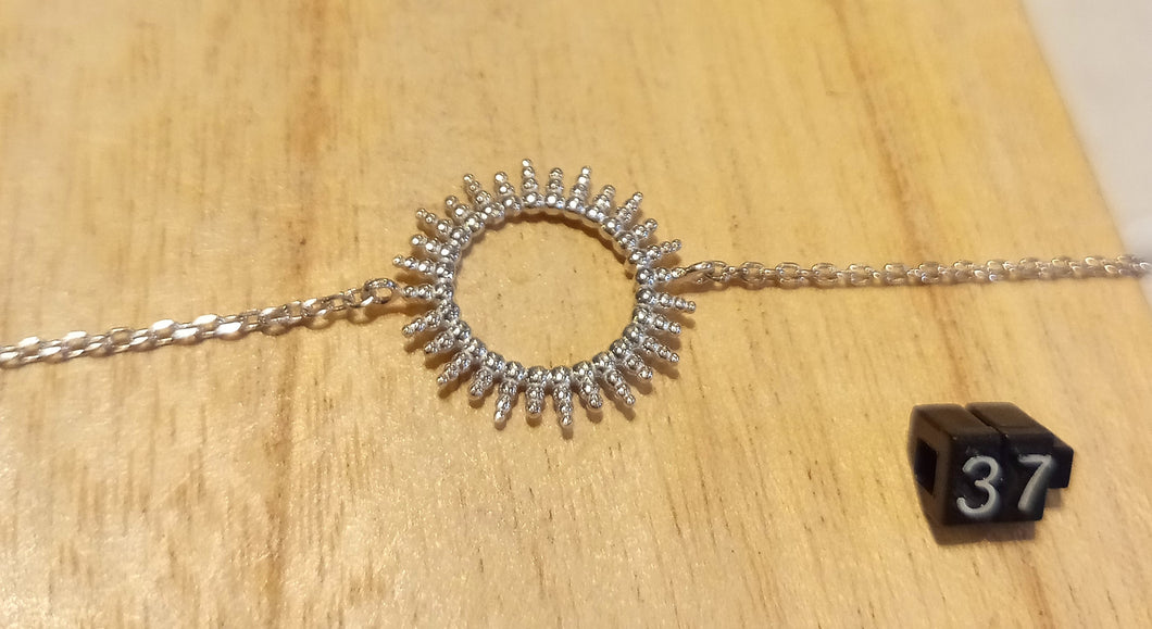 Bracelet chaîne réglable argent soleil