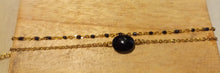 Carica l&#39;immagine nel visualizzatore di Gallery, Bracelet double chaîne réglable acier inoxydable doré  et pierre naturelle
