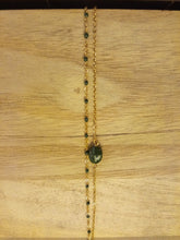 Carica l&#39;immagine nel visualizzatore di Gallery, Bracelet double chaîne réglable acier inoxydable doré  et pierre naturelle
